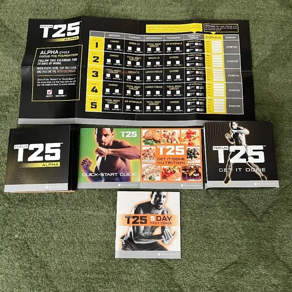 Focus T25 Get It Done DVD Set Alpha Beta 9 DVD Disc Set Exercise Cardio Fitness - Picture 1 of 15
